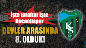 İşte taraftar işte Kocaelispor, devler arasında 8. olduk!