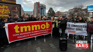 İzmit’te yağmurlu havada iş cinayetleri için toplandılar!