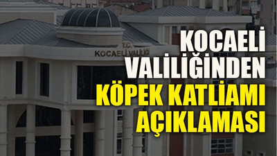 Kocaeli Valiliğinden köpek katliamı açıklaması
