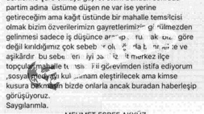 İstifa eden başkana Whatsapp grubunda saydırdı