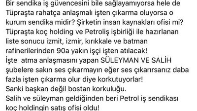 Tüpraş’la ilgili şok iddia! 90 işçi çıkartılıyor