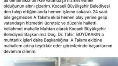 İzmit Belediyesi’nin müdür vekili MUHTARA GİDER YAPTI!