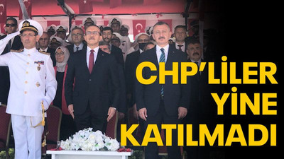 Protokol Zafer Bayramı için toplandı, CHP'liler yine yok!