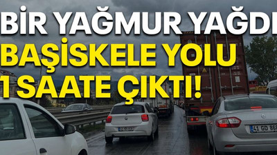 Bir yağmur yağdı Başiskele yolu 1 saate çıktı!