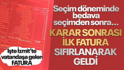 Seçim öncesi doğalgaz faturası böyle sıfırlandı! İşte İzmit’te vatandaşa gelen fatura