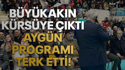 Büyükakın kürsüye çıktı Aygün programı terk etti!