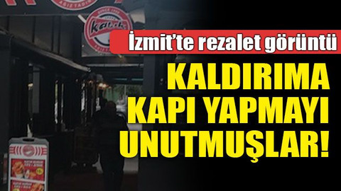 İzmit’te rezalet görüntü! Kaldırıma kapı yapmayı unutmuşlar!