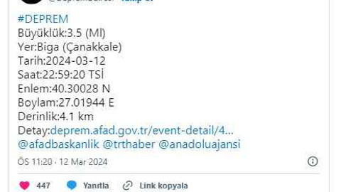 Çanakkale'de deprem paniği devam ediyor!