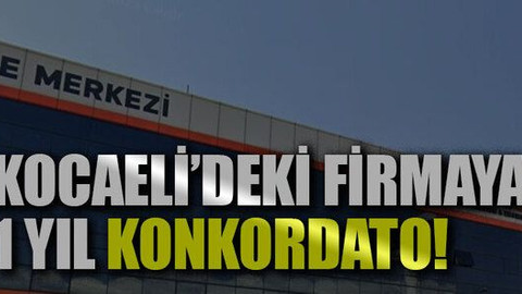 Kocaeli’deki firmaya 1 yıl konkordato!