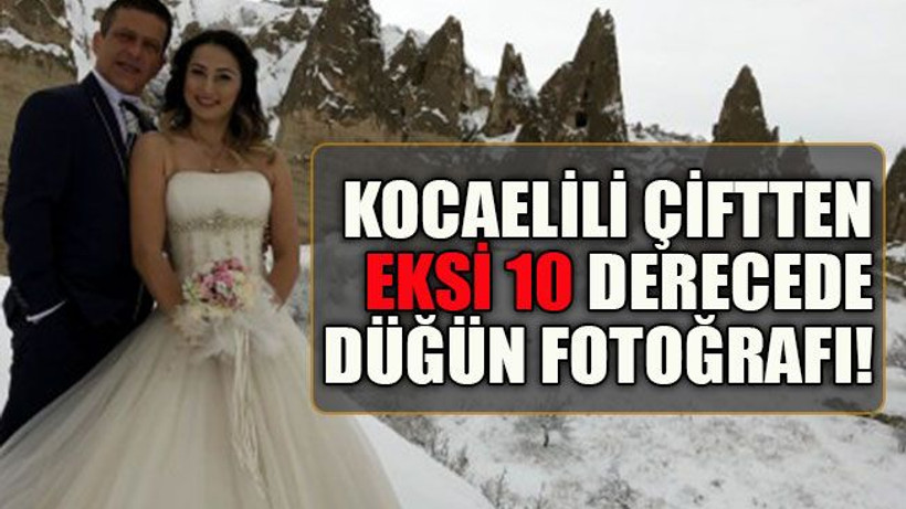 Kocaelili çiftten eksi 10 derecede düğün fotoğrafı!