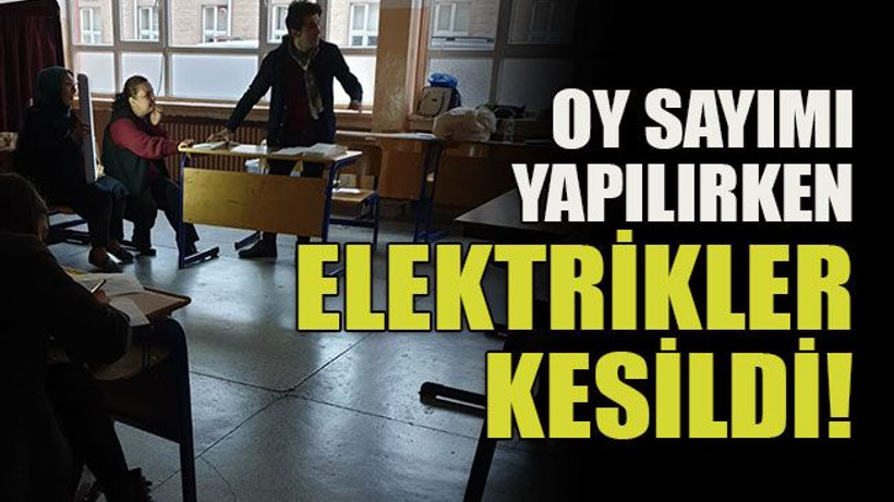 Oy sayımı yapılırken elektrikler kesildi!