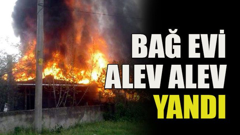 Bağ evi, alev alev yandı