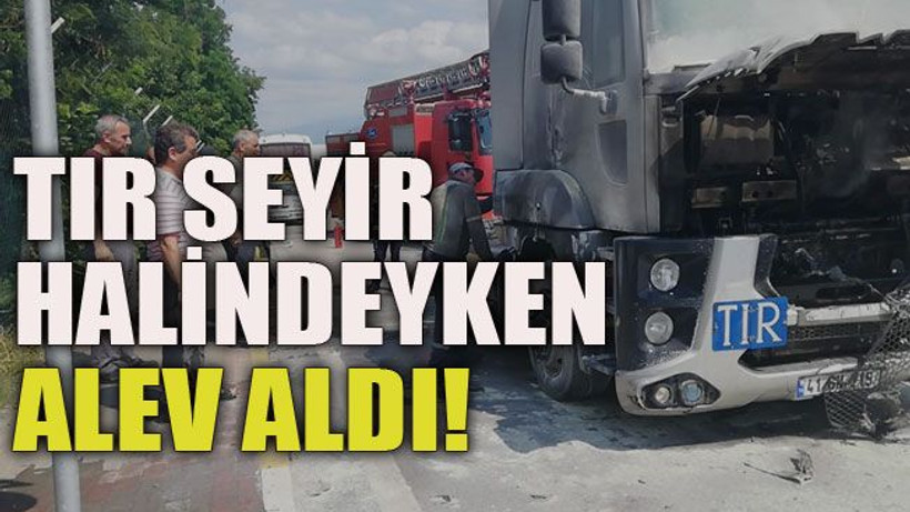 TIR seyir halindeyken alev aldı!