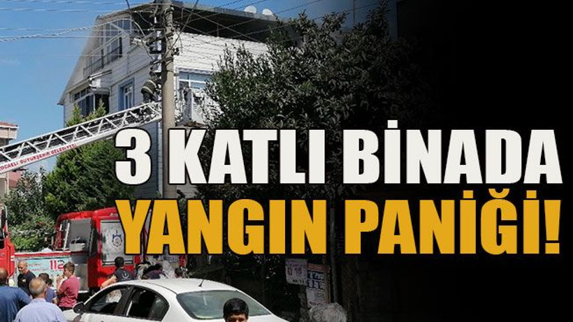 3 katlı binada yangın paniği!