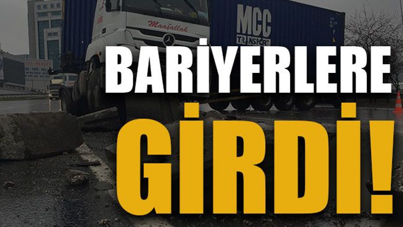Beton bariyerlere girdi!