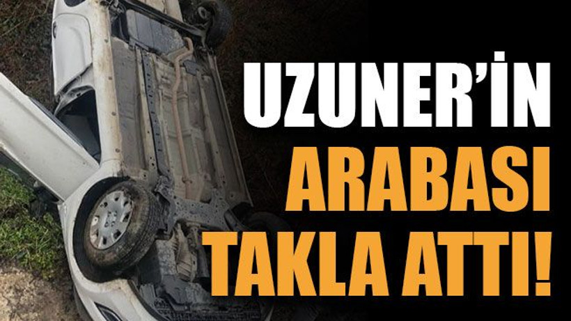 Teknik adamın arabası takla attı!