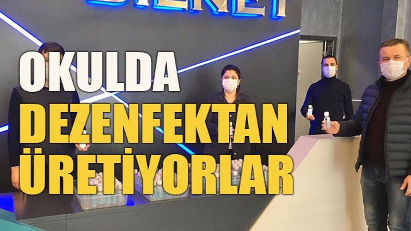 Okulda dezenfektan üretiyorlar