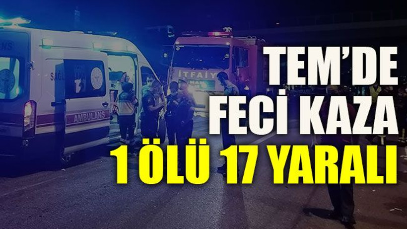 TEM’de feci kaza 1 ölü 17 yaralı