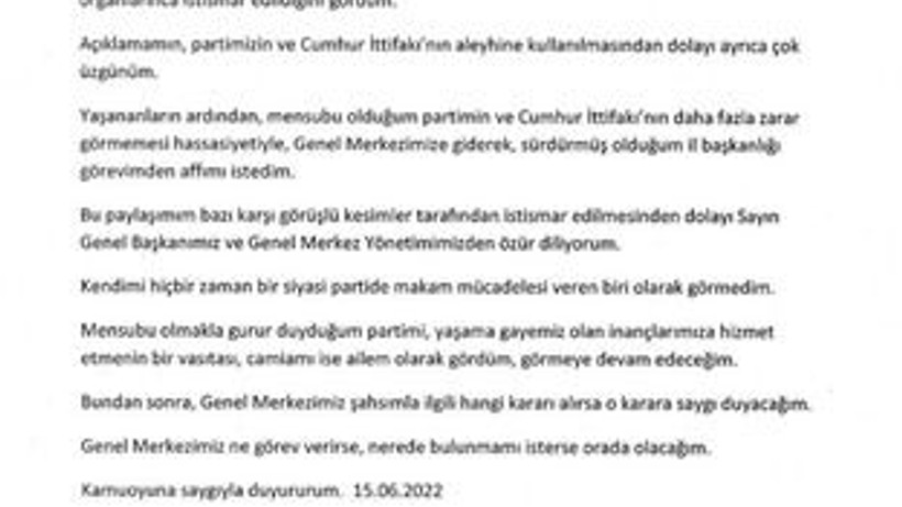 AKP’ye verip veriştirmişti BBP’li başkan görevden affını istedi!