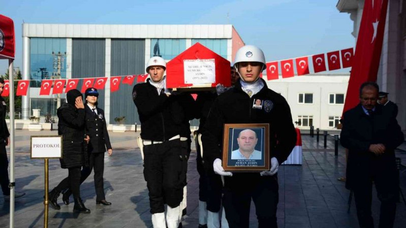 Kalbine yenik düşen polis memuru, son yolculuğuna uğurlandı
