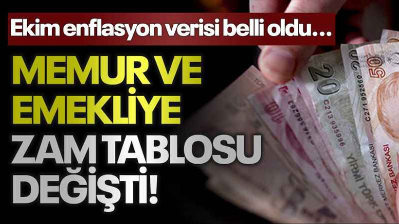 Ekim enflasyon verisi belli oldu... Memur ve emekliye zam tablosu değişti!