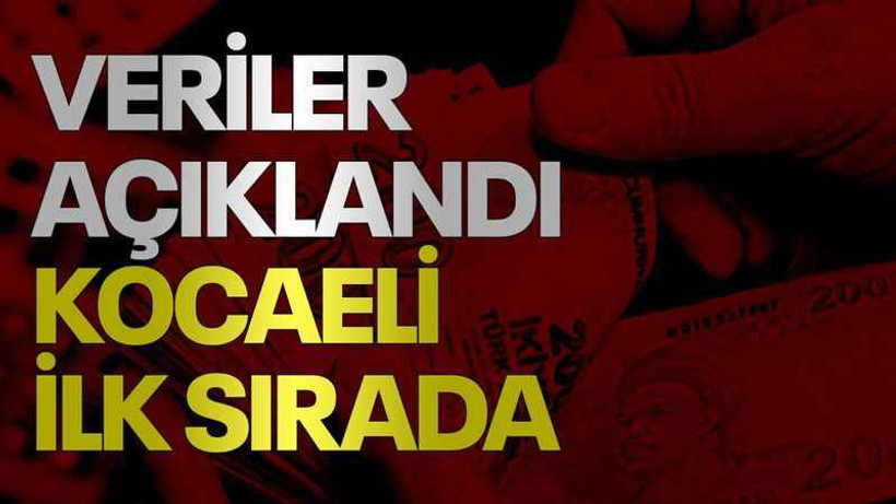 Veriler açıklandı Kocaeli ilk sırada
