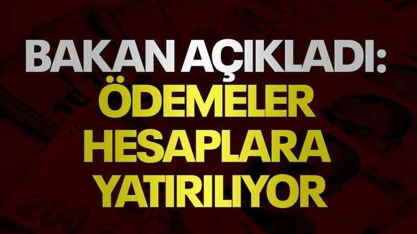 Bakan açıkladı: Ödemeler hesaplara yatırılıyor
