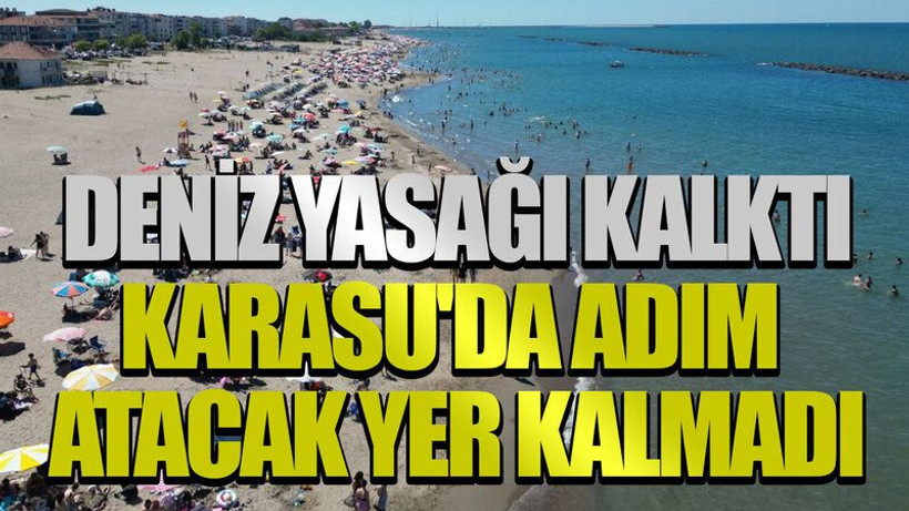 Deniz yasağı kalktı, Karasu'da adım atacak yer kalmadı