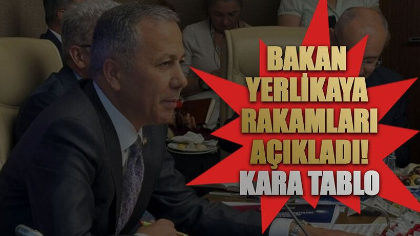 Bakan Yerlikaya rakamları açıkladı! Kara tablo