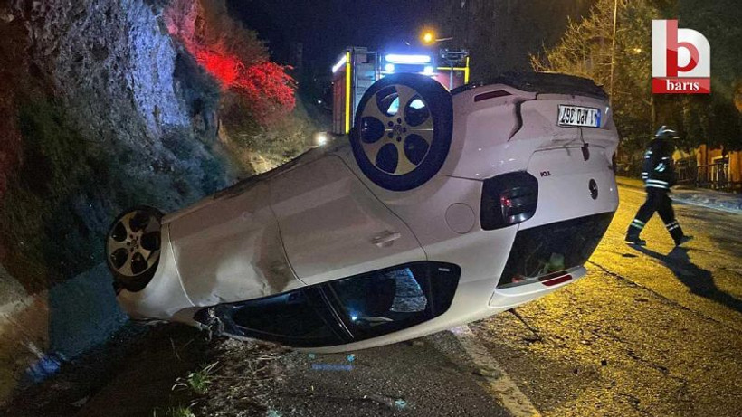 İzmit'te araç takla attı! Sürücüsü sapasağlam çıktı