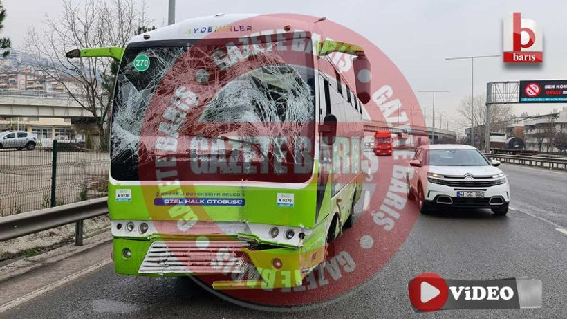 Kocaeli'de yürekleri ağza getiren kaza: Otobüsü yolcular durdurdu!