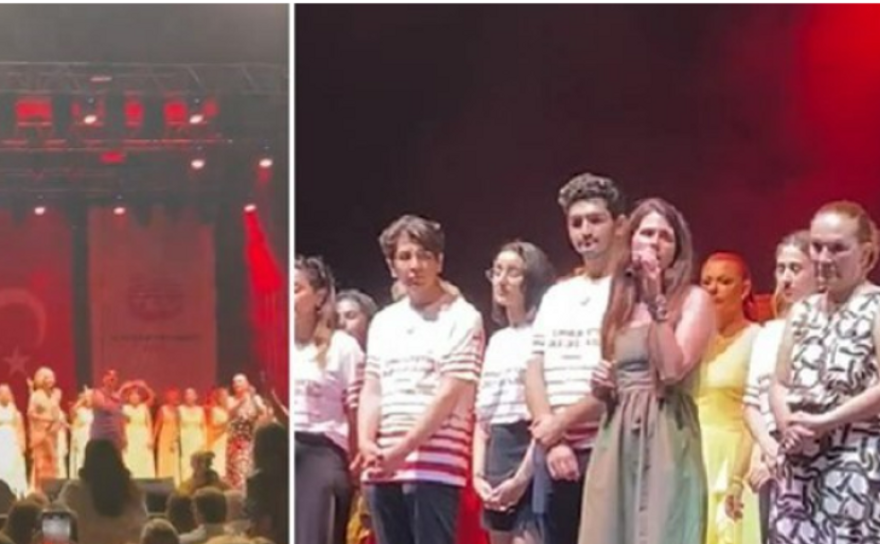 İzmir'de Yunan ‘şarkıcı’ Despina Vandi Türk bayrağından rahatsız oldu, sahneye çıkmadı