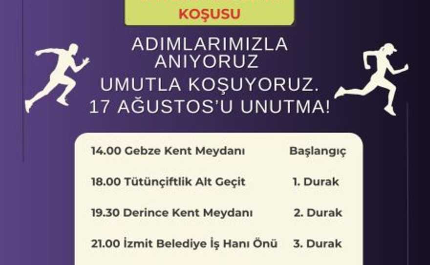 17 Ağustos Anma Koşusu Gebze’den başlayacak