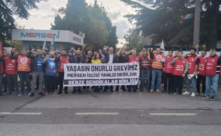 Gebze Sendikalar Birliği'nden grevdeki işçilere destek ziyareti