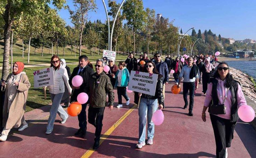 Kocaeli’nin 4 ilçesinde kanser farkındalığı için yürüdüler