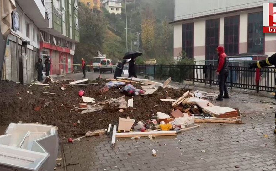 Rize'de heyelan felaketi! Yaralılar var