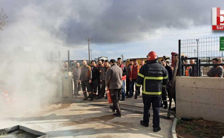 Kocaeli itfaiyesi, endüstriyel tesislerde acil durum ekiplerine eğitim veriyor