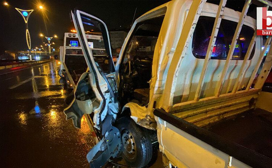 İzmit'te çarptığı kamyoneti 40 metre sürükledi