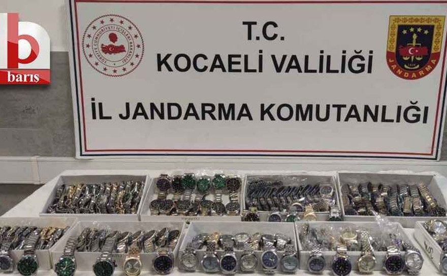 Kocaeli'de ünlü markalara ait sahte kol saatleri ele geçirildi