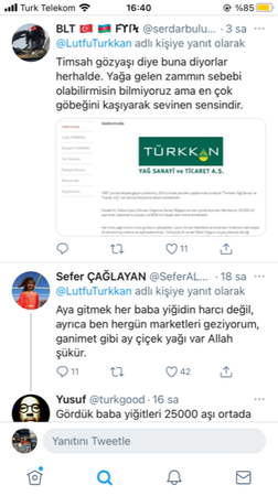 Türkkan’ı ayçiçek yağı dediğine pişman ettiler