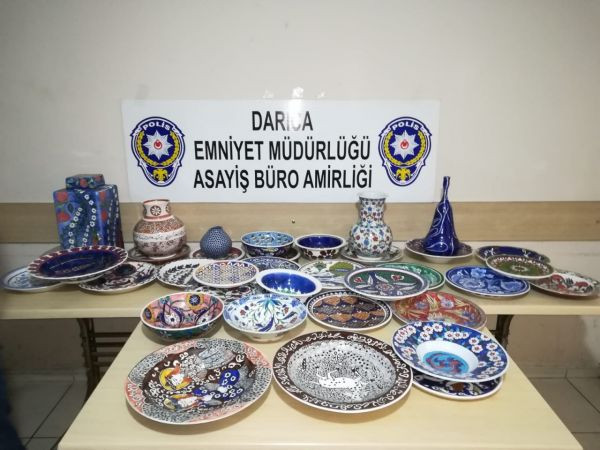 650 bin TL değerindeki 200 adet çiniyi çalan şahıs yakalandı