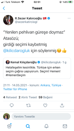Katırcıoğlu’ndan Kılıçdaroğlu’na “Yenilen pehlivan güreşe doymaz”