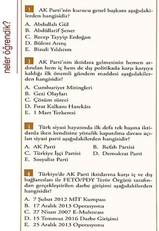 İnkılap tarihi kitabına AKP bölümü eklemişler