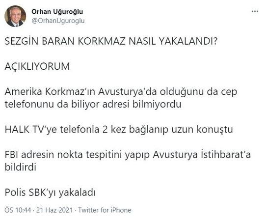 Sezgin Baran Korkmaz'ın nasıl yakalandığı ortaya çıktı