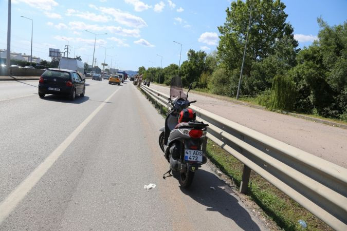 Motosikletten yola savruldu!
