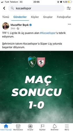 Kocaelispor’a tebrik yağdı
