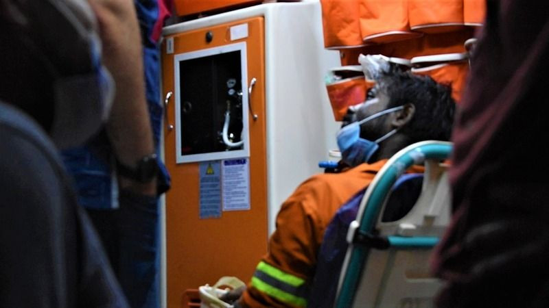 Yüzüne kimyasal madde sıçrayan gemi personeli yaralandı