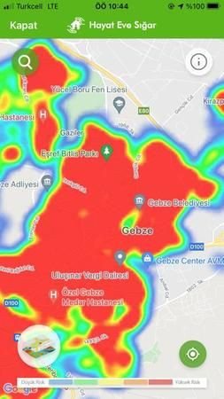 İşte Kocaeli’nin ilçelerinin Korona yoğunluk haritası
