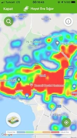 İşte Kocaeli’nin ilçelerinin Korona yoğunluk haritası