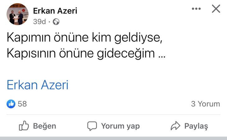 Azeri’den tehdit gibi paylaşım!